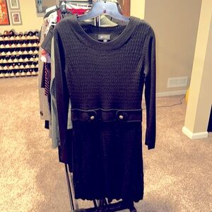 Black sweater dress.